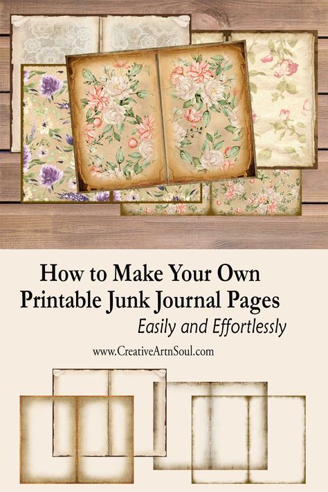 Templates For Junk Journals, Free Junk Journal Vintage Printables, Vintage Bujo, Junk Journal Cover Ideas, Junk Journal Ideas Inspiration, Junk Journal Templates, Free Junk Journal Printables, Paper Hacks, Midori Travelers Notebook Inserts