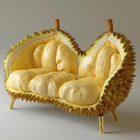 Fruit Furniture, Funky Sofa, Shell Furniture, Food Furniture, Dream House Aesthetic, Weird Furniture, Fantasy Furniture, Natural Furniture, Cute Furniture