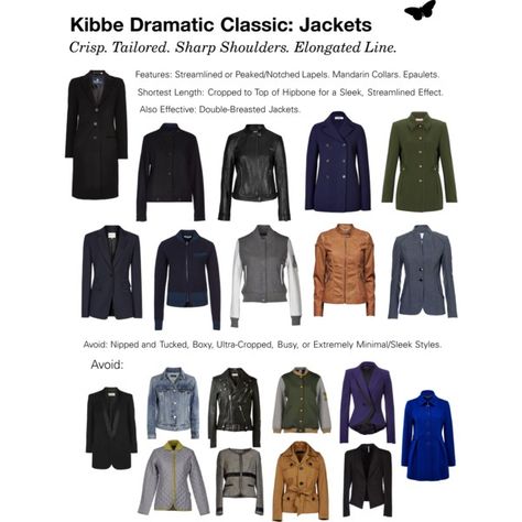 "Kibbe Dramatic Classic: Jackets" by dramaticclassic on Polyvore Dramatic Classic Sunglasses, Casual Dramatic Classic, Soft Classic Jackets, Dramatic Classic Coat, Dramatic Classic Winter Outfit, Dramatic Classic Winter, Dramatic Classic Capsule Wardrobe, Dramatic Classic Style Outfits Kibbe, Dramatic Classic Shoes