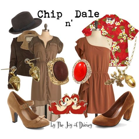 Chip n' Dale (Disney) Disneyland Halloween Party, Disney Bound Outfits Casual, Acorn Earrings, Disney Bounds, Classic Disney Characters, Rescue Rangers, Chip N Dale, Disney Inspired Fashion, Disney Clothes