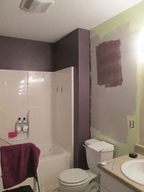 Small Spa Bathroom Ideas, Spa Paint Colors, Expressive Plum, Spa Bathroom Colors, Small Spa Bathroom, Plum Bathroom, Best Bathroom Paint Colors, Bathroom Wall Colors, Small Bathroom Paint