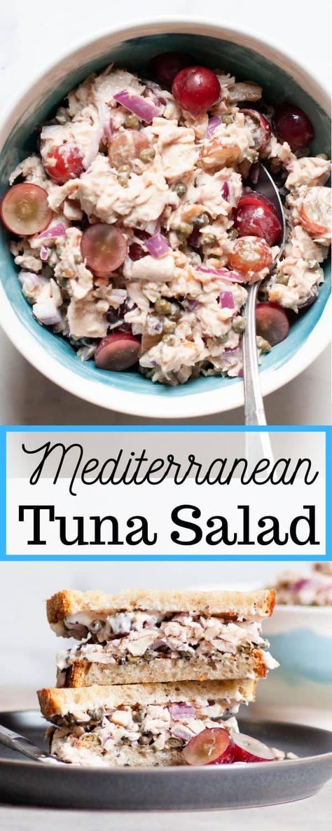 Erin Lives Whole, Mediterranean Tuna, Mediterranean Tuna Salad, What Is Healthy Food, Healthy Foods To Make, Healthy Food Habits, Lost 100 Pounds, Healthy Food Facts, Quit Drinking