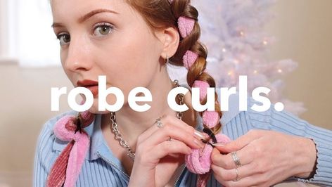 This is a step-by-step heatless curls tutorial. Learn how to do robe curls the right way with this easy and detailed guide. Robe Braid Curls, Robe Curls Short Hair, Heatless Curls Overnight Robe, Robe Curls Hair Tutorial, Heatless Curls Medium Length, Robe Curls, Ponytail Bump, Heatless Curls Tutorial, Diy Curls