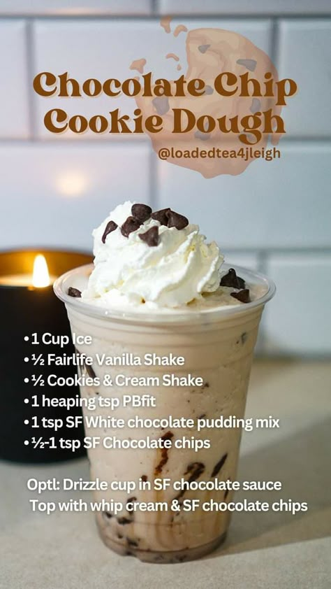 Premier Protein Cookie Dough Shake Recipes, Cookie Dough Protein Shake, White Chocolate Protein Shake, Fairlife Protein Shake Recipe, Protien Shake Recipes, Bariatric Protein, Protein Drink Recipes, Cookie Dough Protein, Herbalife Shake Recipes