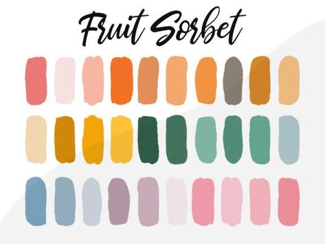 Procreate Pallets, Widget Pictures, Fruit Sorbet, Sunset Palette, Procreate Color Palette, Elephant Illustration, Hex Color Palette, New Year Deals, House Color