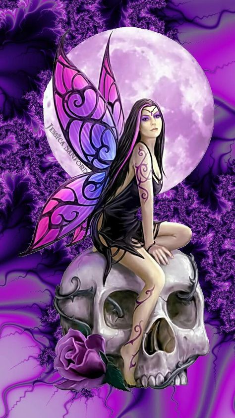 Anne Stokes Anne Stokes Art, Grape Decor, Nightmare Before Christmas Wallpaper, Skull Stencil, Purple Books, Purple Gothic, Anne Stokes, Fairy Drawings, Gothic Tattoo