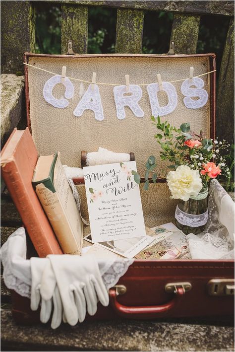 Wedding Card Box Sign, Vintage Suitcase Wedding, Wedding Card Post Box, Wedding Post Box, Gift Table Wedding, Vintage Wedding Cards, Wedding Bunting, Wedding Card Box, Macrame Wedding