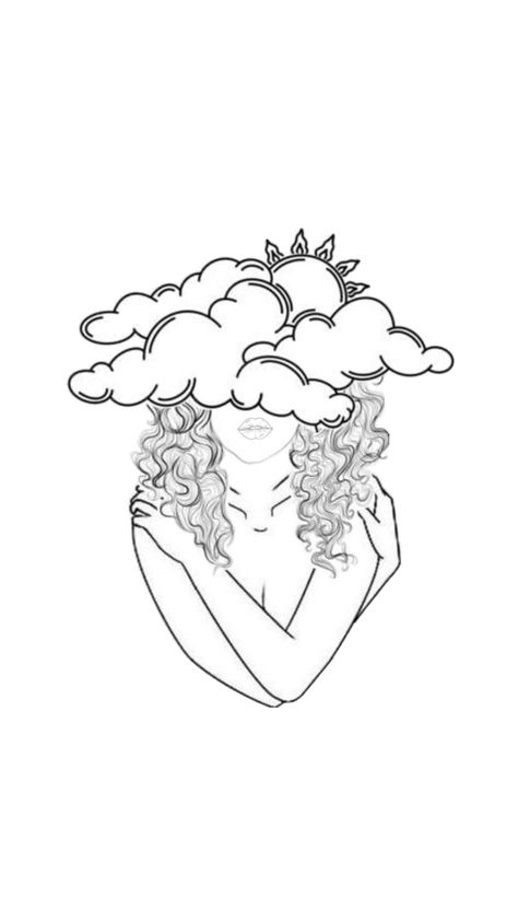 Curly hair self hug cloud sun tattoo idea self love tattoos drawing idea Self Hug, Self Love Tattoos, Tattoos Drawing, Self Love Tattoo, Silhouette Tattoos, Sun Tattoo, Love Tattoos, Tattoo Idea, Tattoo Drawings