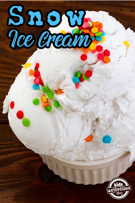 Snow Ice Cream Recipe, Snowcream Recipe, Brussel Sprouts Recipes Easy, Baking With Toddlers, Sprouts Recipes, Ice Cream Kids, Snow Ice Cream, Kids Treats, Make Snow