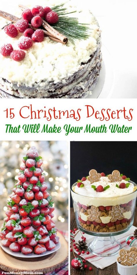 Easy Desserts For A Crowd Christmas, Christmas Dinner Desserts, Holiday Desserts Christmas, Xmas Recipes, Christmas Yummies, Appetizers Christmas, Delicious Christmas Desserts, Dinner Desserts, Best Christmas Desserts