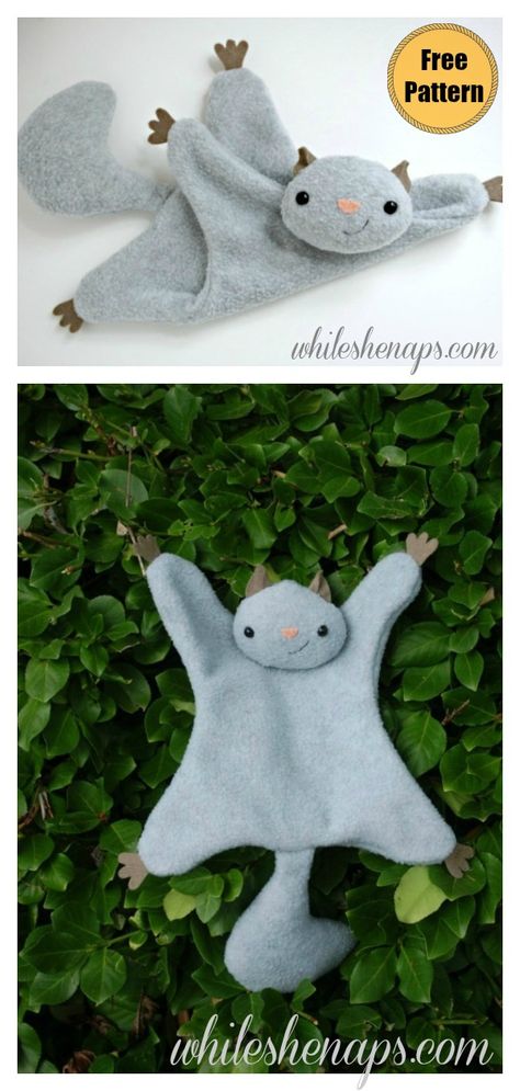 Flying Squirrel Free Sewing Pattern #freesewingpattern  #sewingtoys  #easysewingproject Lovey Sewing Pattern, Squirrel Pattern, Lidia Crochet Tricot, Sewing Templates, Animal Sewing Patterns, Flying Squirrel, Sewing Stuffed Animals, Plushie Patterns, Free Sewing Pattern