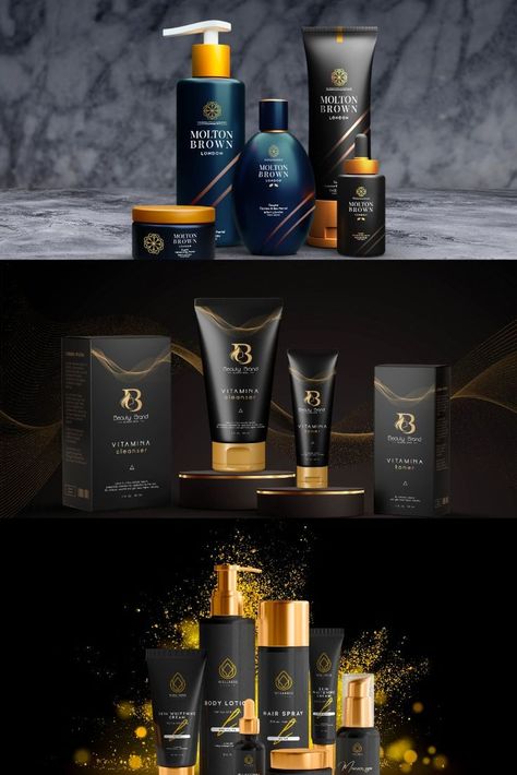 I will do elegant, luxury cosmetics label and skincare packaging Skincare Mockup Package Design, Cosmetic Label Design Beauty Packaging, Cosmetic Packaging Design Luxury, Black And Gold Packaging, Luxury Cosmetics Design, Skincare Label Design, Luxury Beauty Packaging, Cosmetic Label Design, Luxury Ads