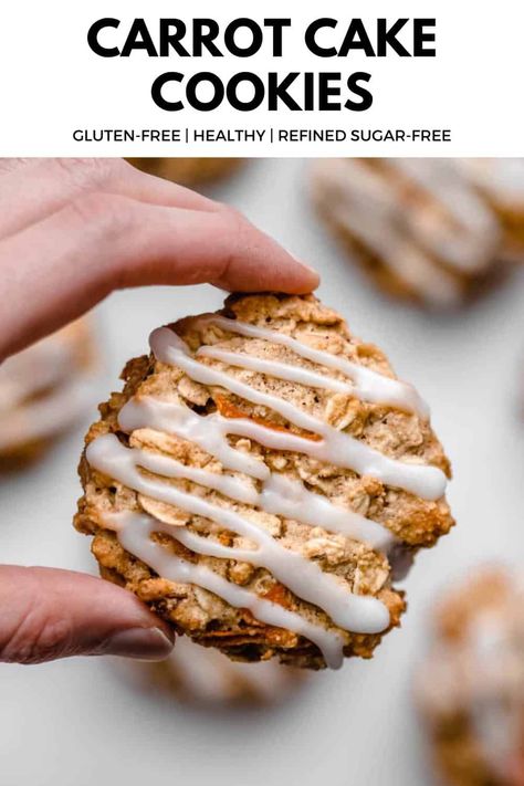 Healthy Carrot Cake Cookies, Healthier Carrot Cake, Carrot Cake Cookie, Carrot Cake Cookies Recipe, Cake Cookies Recipe, Classic Carrot Cake, Healthy Carrot Cake, Breakfast Cookie, Healthy Sweeteners