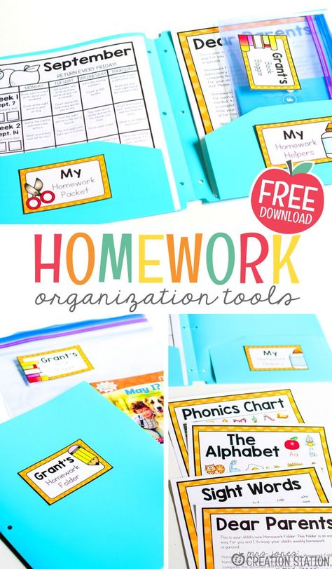 Whether you are sending homework home to your kindergarteners or putting together a folder for your remote learners, you need to have an organized system. These homework lables help your little learners keep those folders organized and clean! Grab these free labels and get those folders organized! #classroommanagement #kindergarten #preschool #organization Folder System Classroom, Folder Labels For School Free, Prek Homework Folder, Pre K Homework Folder Ideas, Homework Folders First Grade, Homework System For Teachers, Preschool Homework Folders, Take Home Folders Kindergarten, Kindergarten Take Home Folders