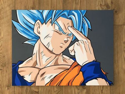 Goku Painting, Vegeta Canvas, Goku Canvas, Goku Super Saiyan Blue, Anime Canvas Painting, Super Saiyan Goku, Day Painting, Super Saiyan Blue, Dragon Ball Painting