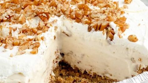 Creamy Pecan Pie, Pecan Cream Pie, Crunchy Pecans, Thanksgiving Desserts, Toasted Pecans, Whipped Topping, Pecan Pie, Chopped Pecans, Vegetarian Cheese