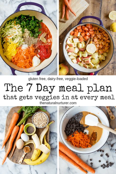 The 7 Day meal plan that gets veggies in at every meal (family-friendly, gluten free, dairy-free) Slow Cooker Recipes Family, Slow Cooker Pasta Recipes, Vegan Slow Cooker Recipes, Vegetarian Slow Cooker Recipes, Slow Cooker Recipes Pork, Slow Cooker Dinner Recipes, Day Meal Plan, Slow Cooker Recipes Beef, 7 Day Meal Plan