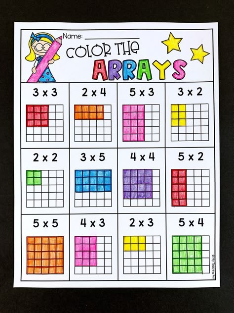 Array Math, Array Worksheets, Multiplication Arrays, Learning Multiplication, Multiplication Activities, Teaching Multiplication, Multiplication Worksheets, Math Multiplication, Second Grade Math