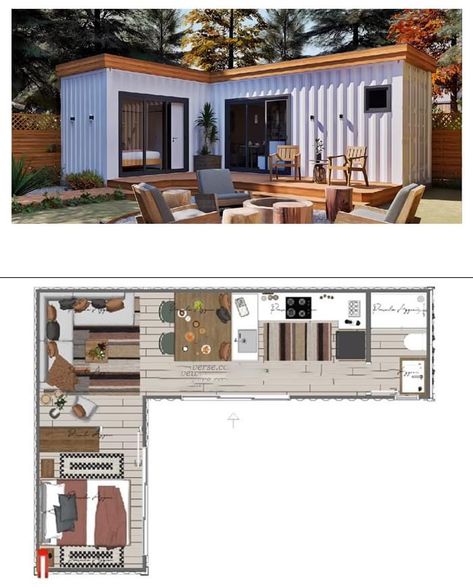 Modern Mexican Hacienda, Luxury Mobile Homes, Mexican Hacienda, Tiny House Village, Cozy Homes, Container Cabin, Shipping Container House Plans, Shipping Container Home, Tiny House Inspiration