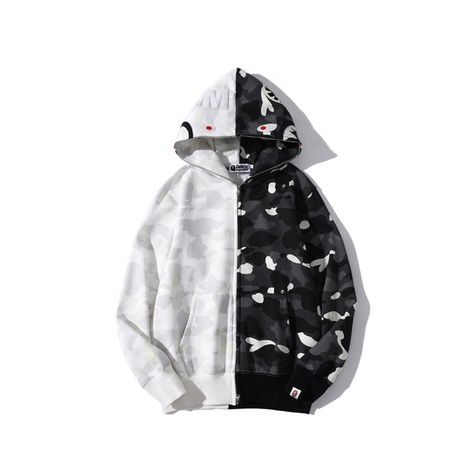 Bape Shark Hoodie, Bape Jacket, Black And White Hoodies, Shark Head, Bape Shark, Shark Hoodie, Hooded Jumper, Boys Hoodies, Black & White