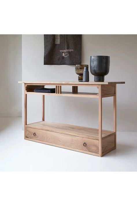 Clovis Solid Wood Console Table Drawer Console, Oak Console Table, Hallway Furniture, Wood Console Table, Wood Console, Solid Wood Furniture, Handmade Furniture, Solid Walnut, Furniture Making