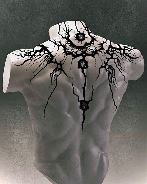 Best Back Tattoos Men Ideas, Dark Chest Tattoo, Back And Shoulder Tattoo, Gothic Neck Tattoo, Gothic Chest Tattoo, Tattoo Dark Gothic, Gloomy Tattoo, Dark Gothic Tattoo, Underground Tattoo