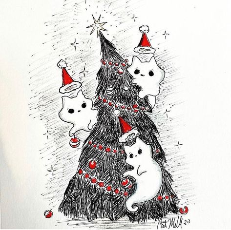 Alt Christmas Aesthetic, Goth Christmas Art, Horror Christmas Art, Spooky Christmas Art, Spooky Christmas Wallpaper, Creepy Christmas Art, Goth Christmas Wallpaper, Xmas Drawing Ideas, Goth Christmas Aesthetic