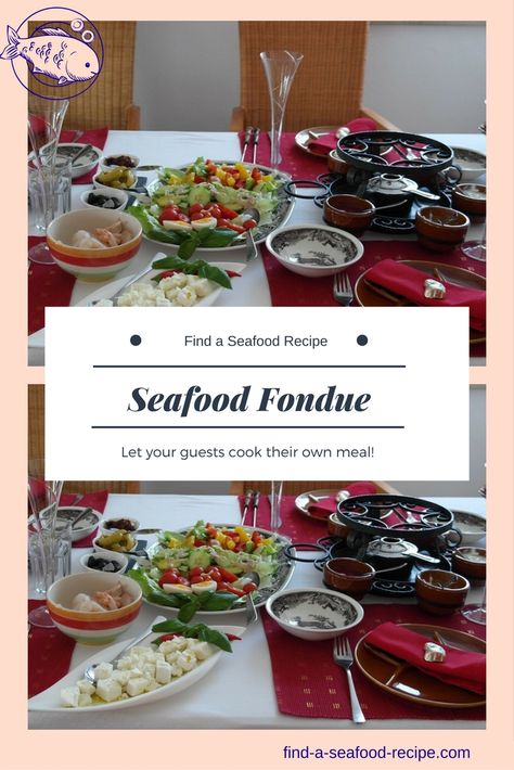 Seafood Fondue Recipes, Lobster Fondue, Shrimp Fondue Recipe, Crab Fondue, Shrimp Fondue, Seafood Fondue, Broth Fondue Recipes, Easy Fondue Recipes, Fondue Recipes Meat