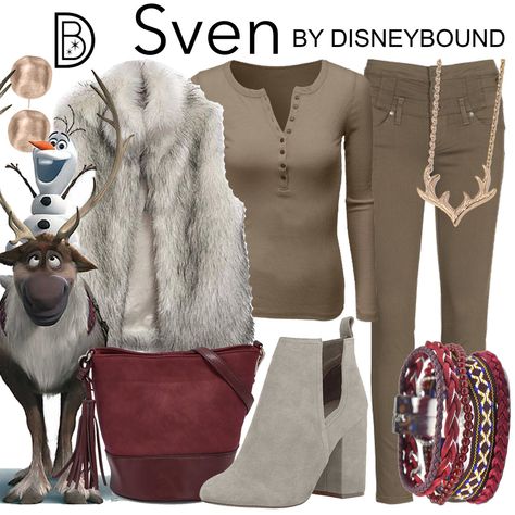 Sven Disneybound, Winter Disneybound, Sven Costume, Frozen Disneybound, Ice Outfit, Sven Frozen, Disneybound Ideas, Frozen Outfits, Brown Outfits