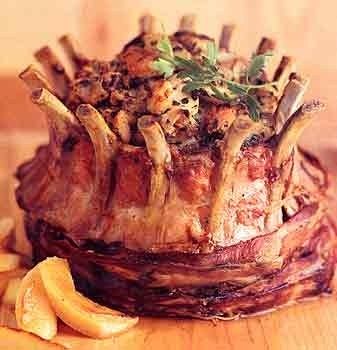 Enjoy this holiday treat of a Crown Roast of Pork with Apple Stuffing with ingredients from Joe's Produce Gourmet Market. Crown Pork Roast Recipes, Crown Roast Recipe, Crown Roast Of Pork, Apple Stuffing, Crown Roast, Rib Sandwich, Apple Pork, Pork Roast Recipes, Rib Roast