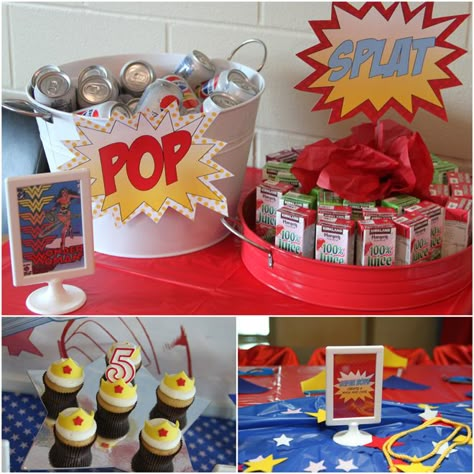 Trendy Cupcakes, Wonder Woman Party Ideas, Woman Party Ideas, Wonder Woman Birthday Party, Women Party Ideas, Wonder Woman Party, Wonder Woman Birthday, Cupcake Birthday Party, Super Hero Birthday