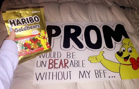 Gummy Bear Hoco Proposal, Gummy Bear Promposal, Haribo Gummy Bears, Prom Proposals, Cute Prom Proposals, Hoco Proposals, Prom Proposal, Gummy Bear, Gummy Bears