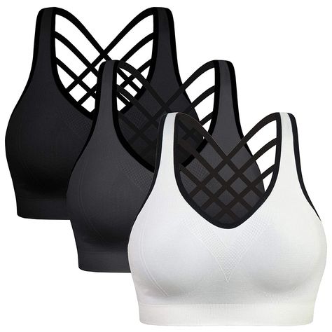 These Padded Sports Bras Are ‘Comfortable Enough to Sleep In,’ According to Amazon Shoppers High Impact Sports Bras, Gym Bra, Best Sports Bras, Yoga Iyengar, Medium Support Sports Bra, Activewear Tops, Yoga Journal, High Impact Sports Bra, Strappy Sports Bras