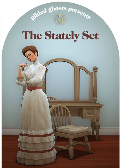 The Stately Set | GildedGhosts on Patreon Sims 1800s Cc, Sims 4 1800s Clothes, 1800 Sims 4 Cc, 1800s Sims 4 Cc, Sims 4 Historical Cc Furniture, Sims 4 Cc 1800s Clothes, Sims 4 1800s Cc, Historical Sims 4 Cc, Sims 4 Regency Cc