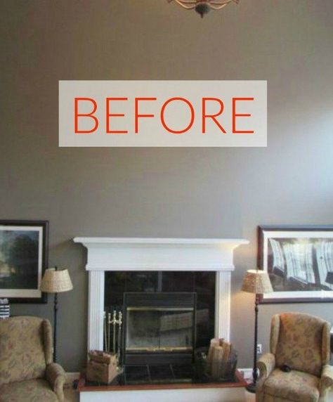 Seriously, these fireplace transformations are stunning! Above Fireplace Ideas, Above Fireplace Decor, Mirror Over Fireplace, Mirror Above Fireplace, Looking In Mirror, Tall Fireplace, Tile Fireplace, Brick Fireplace Makeover, Paint Fireplace