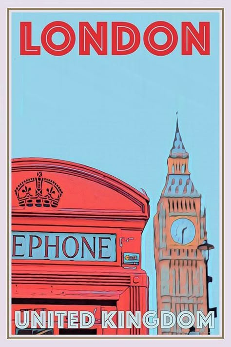 London Postcard, Collage Mural, London Poster, London Red, Vintage Poster Design, Retro Travel Poster, Poster Travel, Picture Collage Wall, London Photos