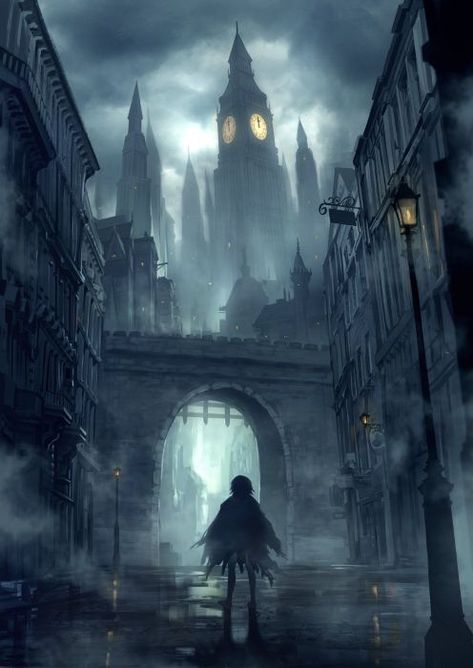 Steampunk City, Bloodborne Art, Victorian London, 다크 판타지, Fantasy City, Fantasy Places, Fantasy Art Landscapes, Fantasy Aesthetic, Arte Fantasy