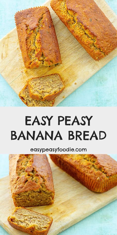 Super light and airy AND really moist AND it really tastes of bananas, without being overly sweet or cloying. Seriously, this Easy Peasy Banana Bread is insanely delicious – quite possibly the best banana bread ever! #bananabread #easybananabread #quickbananabread #easypeasybananabread #simplebananabread #bananabreadwithseeds #bestbananabread #bestbananabreadever #wholemealbananabread #healthybananabread #easybaking #easypeasyfoodie #cookblogshare Banana Bread Recipe Uk, Best Banana Bread Ever, Kids Snack Food, The Best Banana Bread, Bake Sale Recipes, Baking Inspiration, Eye Brows, Healthy Comfort, Best Banana Bread