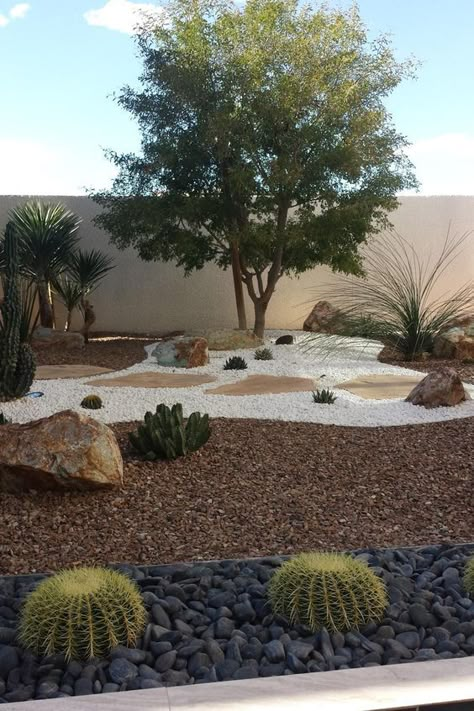 Desert Landscape Front Yard, Desert Landscaping Backyard, Xeriscape Front Yard, Drought Resistant Landscaping, Desert Landscape Design, Desert Backyard, Xeriscape Landscaping, Landscape Front Yard, Gravel Landscaping