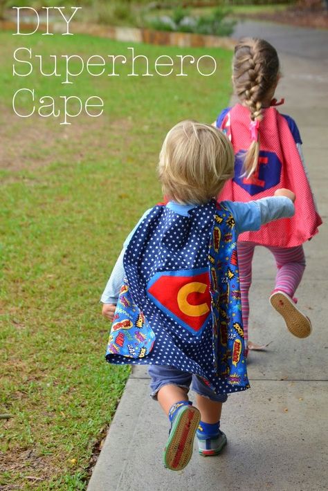 The Bears Four: DIY Superhero Cape Kids Cape Pattern, Superhero Cape Pattern, Diy Superhero Cape, Superhero Capes For Kids, Toddler Cape, Diy Costumes Kids Boys, Super Hero Capes For Kids, Super Hero Capes, Superhero Costumes Kids