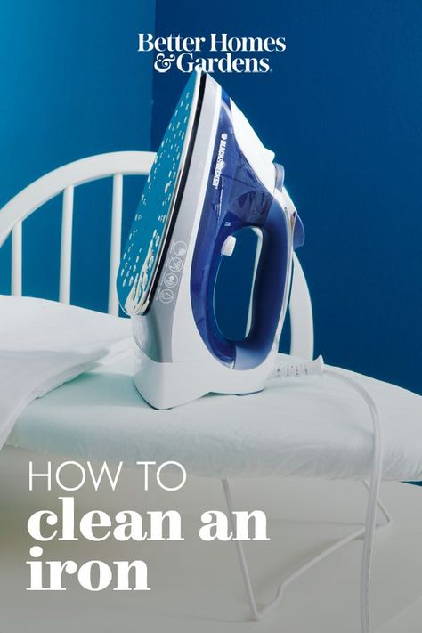 Your iron is likely overdue for a clean. Here's how to clean an iron with natural ingredients. #cleaningtips #howtocleananiron #cleanironplate #bhg Cleaning An Iron, Steam Iron Cleaning, Cleaning Iron Plate, Clean An Iron, Build A Terrarium, Iron Water, Packing Hacks Clothes, Cleaning Advice, How To Clean Rust