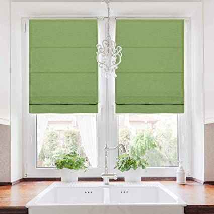 Amazon.com: TWOPAGES Linen Blend Roman Shade Roman Blinds for Windows, Custom Made Roman Window Shade Room Darkening Blackout Roman Shade Washable Fabric, Install Hardware Included, Green, 1 Piece : Home & Kitchen Roman Shades For Doors, Shades For French Doors, Cordless Window Shades, Condo Makeover, Temporary Door, White Roman Shades, Blinds For French Doors, Window Shades Blackout, Grey Roman Blinds