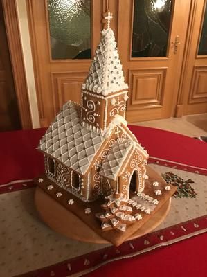 Gingerbread Church Creative Gingerbread House Ideas, Creative Gingerbread House, Gingerbread Church, Gingerbread House Template Printable, Heaven Chair, Gingerbread House Icing, Christmas In Heaven Lantern, Homemade Gingerbread House, Gingerbread House Ideas