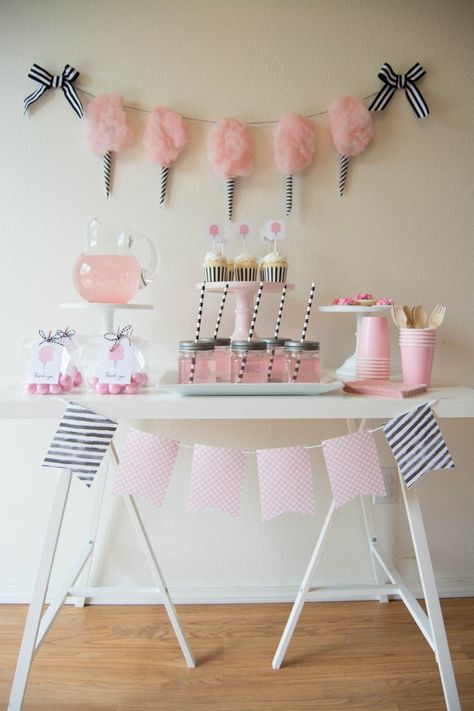 Adorable Sweet Cotton Candy Party Ideas Teenager Party, Cotton Candy Party, Welcome Home Parties, Idee Babyshower, Carnival Food, Candy Birthday Party, Candy Theme, Barbie Birthday