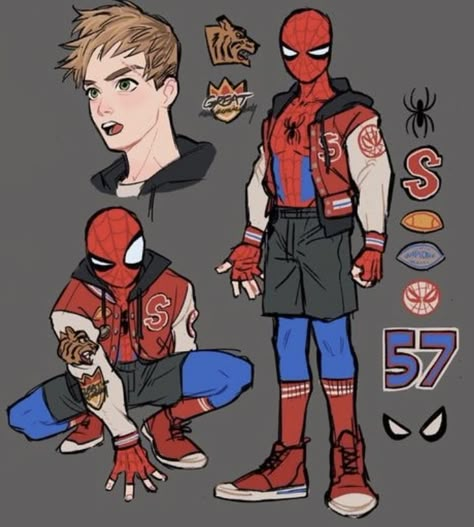 Spiderman Design Suit, Spiderman Oc Poses, Spiderman Villain Oc, Spidersonas Male, Spider Man Persona, Spiderman Oc Art Male, Outfit Ideas For Characters, Spider Sonas Male, Spiderverse Oc Male