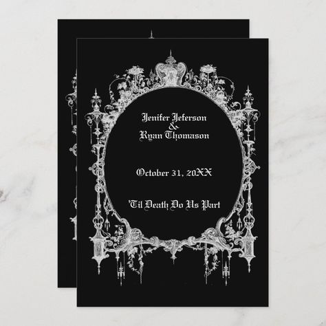 halloween wedding Invitation - wedding halloween cards Horror Wedding Invitations, Horror Wedding, Halloween Wedding Invitations, Wedding Halloween, Wedding Cars, Wedding Announcement, Invitation Wedding, Halloween Wedding, Wedding Announcements