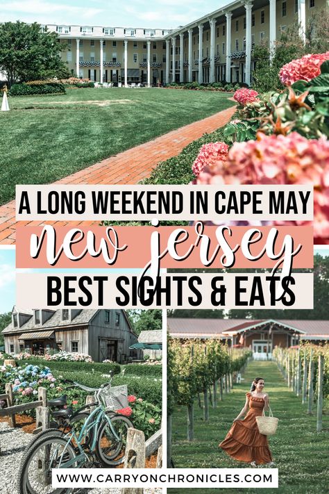 If Victorian homes, family-friendly beaches, and wineries sound like the perfect East Coast vacation, then you’ll love Cape May, New Jersey. Located along the Jersey Shore, Cape May is its own island and a must on any East Coast road trip itinerary. Between numerous Cape May wineries and beautiful East Coast beaches, it offers top things to do in New Jersey. Discover the top activities for a weekend in Cape May, America’s oldest seaside resort! #capemaynj #eastcoasttravel #eastcoastvacationideas New Jersey Vacation Ideas, Cape May Nj Things To Do, Weekend Getaway Ideas East Coast, Jersey Shore Vacation, New Jersey Things To Do, New Jersey Vacation, Things To Do In Cape May New Jersey, East Coast Weekend Getaway, East Coast Vacation Ideas