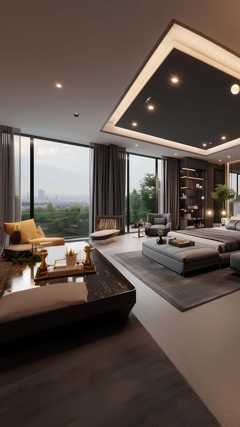 Large Living Room Layout, Bed Aesthetic, Mansion Bedroom, Modern Luxury Bedroom, Modern Bedroom Interior, Luxury Bedroom Design, Luxury Bedroom Master, Inspire Me Home Decor, Modern Mansion