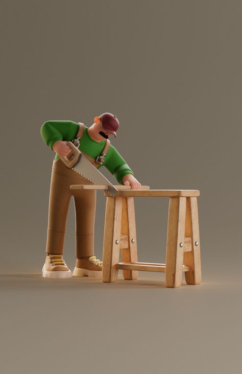 The Carpenter on Behance Animation Blender, Tales Of Halloween, Internet Technology, Design Animation, 3d Artwork, Maxon Cinema 4d, Character Design Animation, Nature Backgrounds, Character Modeling