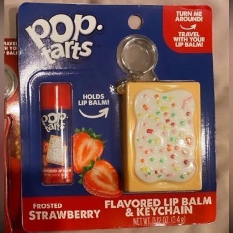 New In Box! Taste Beauty Flavored Lip Balm & Keychain Pop Tarts Flavor Novelty Lip Balm, Pop Tart Flavors, Lip Balm Keychain, Fun Beauty Products, Lip Balm Collection, Sephora Skin Care, Rainbow Fruit, Flavored Lip Balm, Pretty Skin Care